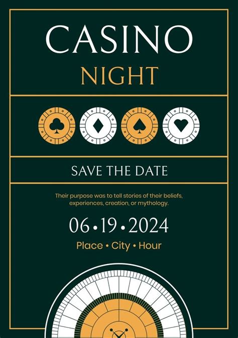 Personalize this Elegant Flat Casino Night Invitation template for .